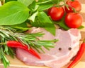 Meat, tomatoes, a basil and pepper Royalty Free Stock Photo