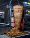 Meat trompo for tacos al pastor. Mexican street food. Royalty Free Stock Photo