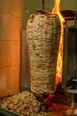 Meat trompo for tacos al pastor. Mexican street food. Royalty Free Stock Photo