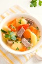 Meat and vegetables soup Royalty Free Stock Photo