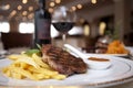 Meat, wine, restaurant Royalty Free Stock Photo