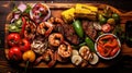 meat wood bbq food Royalty Free Stock Photo