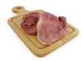 Meat on the wooden cutting board