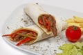 Meat wrap and salad Royalty Free Stock Photo