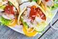 Meat wraps or fajitas with pork Royalty Free Stock Photo