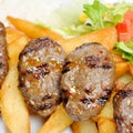 Meatball balls from traditional Turkish cuisine dishes, grilled meatballs, Turkish izgara kofte