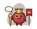 Meatball cartoon as a king