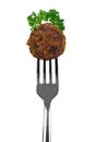 Meatball on fork Royalty Free Stock Photo