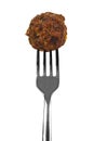 Meatball on fork
