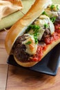 Meatball Parmesan Hero Sandwich Royalty Free Stock Photo