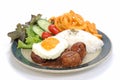 Meatball rice and egg Royalty Free Stock Photo