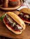 Meatball Sandwich on a Hoagie Roll Royalty Free Stock Photo