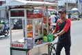 meatball seller cross in the road bekasi.