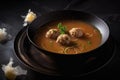 Meatball Soup, Mexican Albondigas, Spicy Food with Meat Balls, Meatball Soup, Abstract Generative Ai Illustration Royalty Free Stock Photo