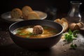 Meatball Soup, Mexican Albondigas, Spicy Food with Meat Balls, Meatball Soup, Abstract Generative Ai Illustration Royalty Free Stock Photo