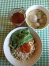 Meatball and soup or Mie yamin