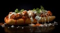 Meatball subs with marinara sauce, the perfectly browned meatballs and gooey cheese