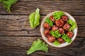 Meatballs with beef in sweet and sour sauce. Royalty Free Stock Photo