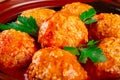 Meatballs in clay pot