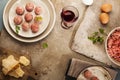 Meatballs cooking Royalty Free Stock Photo