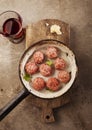 Meatballs cooking Royalty Free Stock Photo