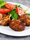 Meatballs with corn and cheese Royalty Free Stock Photo