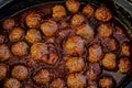 Meatballs in Crock Pot from Top Royalty Free Stock Photo