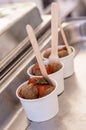 Meatballs cups Royalty Free Stock Photo