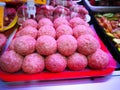 Meatballs on display