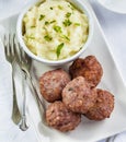 Meatballs and mashed potatoes Royalty Free Stock Photo