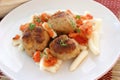 Meatballs with pasta and tomato sauce Royalty Free Stock Photo