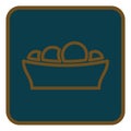 Meatballs in plate, icon