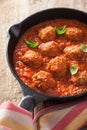Meatballs with tomato sauce in black pan Royalty Free Stock Photo