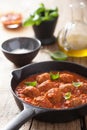 Meatballs with tomato sauce in black pan Royalty Free Stock Photo