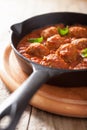 Meatballs with tomato sauce in black pan Royalty Free Stock Photo