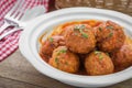 Meatballs in tomato sauce on plate Royalty Free Stock Photo