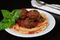 Meatballs in tomato sauce with spaghetti Royalty Free Stock Photo