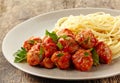 Meatballs with tomato sauce and spaghetti Royalty Free Stock Photo