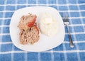 Meatload and Mashed Potatoes with Butter Royalty Free Stock Photo