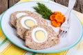 Meatloaf with boiled egg Royalty Free Stock Photo
