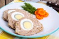 Meatloaf with boiled egg Royalty Free Stock Photo