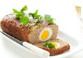 Meatloaf with boiled eggs Royalty Free Stock Photo