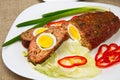 Meatloaf with egg. Royalty Free Stock Photo