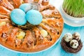 Meatloaf ring stuffed eggs for Easter Royalty Free Stock Photo