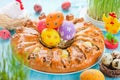 Meatloaf ring stuffed eggs for Easter Royalty Free Stock Photo