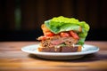 meatloaf sandwich on rustic bread with lettuce