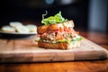 meatloaf sandwich on rustic bread with lettuce