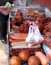 Meats at Chinese market Royalty Free Stock Photo