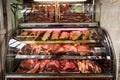 Meats Counter at Paloquemao Market, BogotÃÂ¡, Colombia Royalty Free Stock Photo