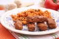 Meatsticks with rice Royalty Free Stock Photo